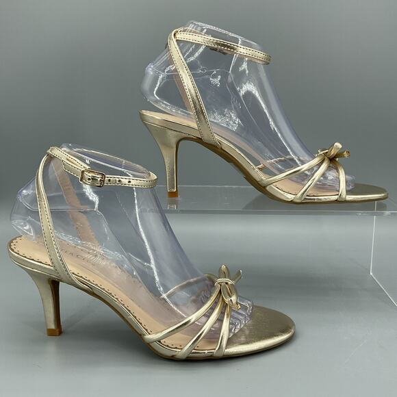 NEW Chater Club Women’s Mirabel Ankle-Strap Dress Sandals Gold Size 8M - Picture 1 of 11